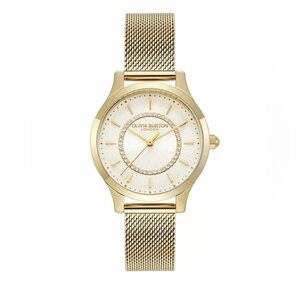 NWT Olivia Burton Gold-Tone Stainless Steel Mesh Bracelet Watch 30mm